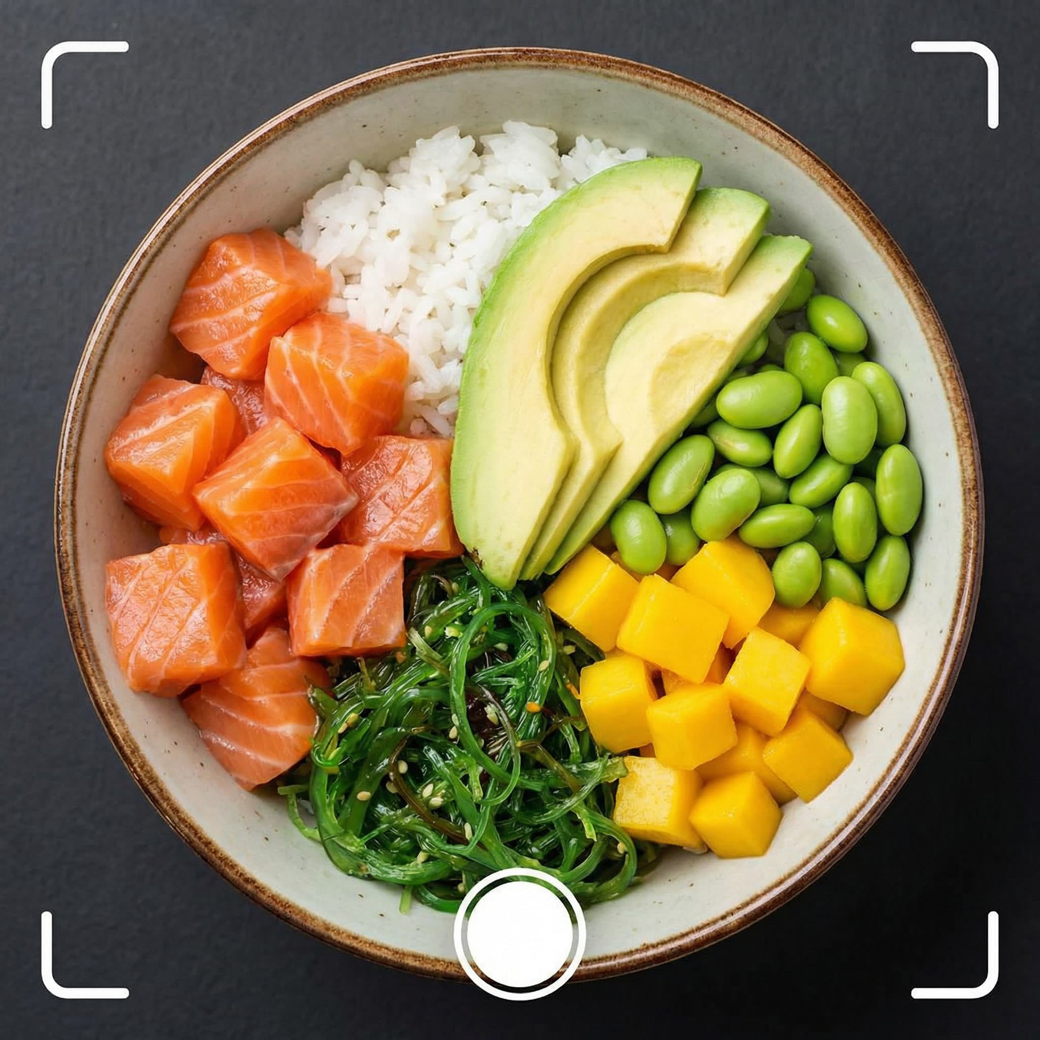 Poke bowl being scanned